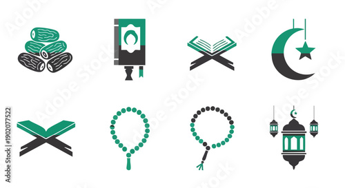 Icônes Rehal Duotone Émeraude Minimalistes