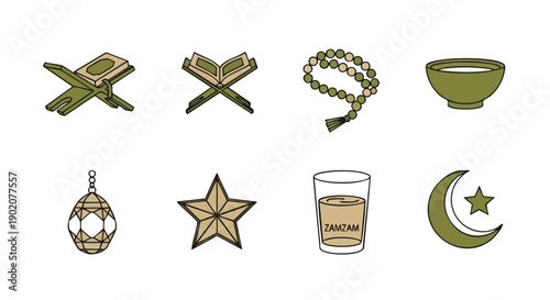 Icônes Rituelles de Ramadan, Support de Coran Duotone