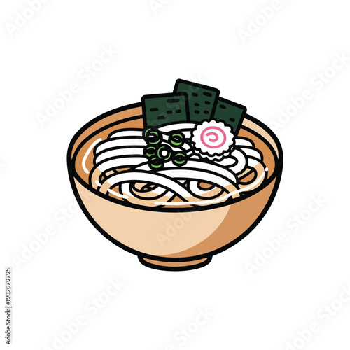 Bowl of Noodles with Garnishes