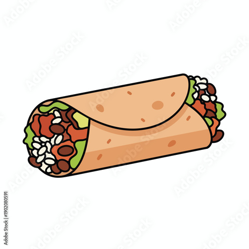 Delicious wrapped snack with fresh ingredients