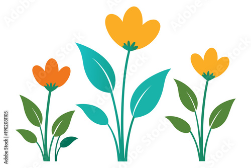 Wallpaper Mural Blooming Spring Flower Silhouette Vector, Botanical Nature Design Torontodigital.ca