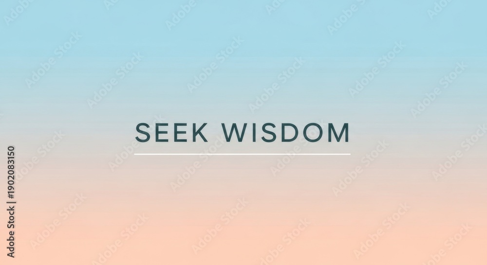 Fototapeta premium Seek wisdom motivational message