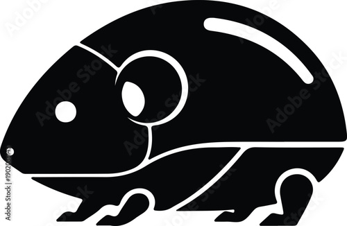 silhouette cute guinea pig rodent pet animal profile icon vector design
