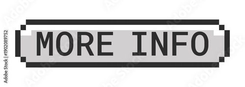 Get started monochrome pixel art button. Onboarding tool. Initiation launching feature. User begin. First step. Grayscale retro UI. 8-bit style CTA. Pixelated 16bit web sticker. Roboto Mono font used