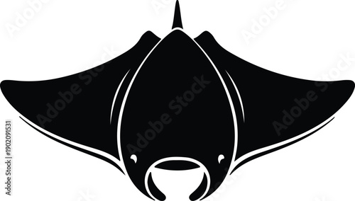 silhouette stylized manta ray icon isolated on white background vector design
