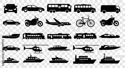 Collection of Transportation Silhouettes.