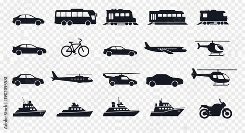 Collection of Transportation Silhouettes.