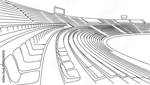 Stadium Seating Icon Representing Sports Arena and Spectator Area Vector Illustration