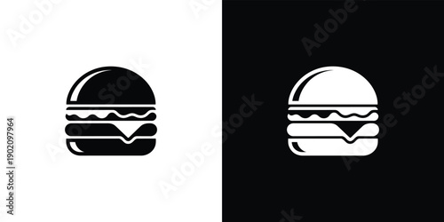White hamburger icons on light gray background for food or restaurant concept