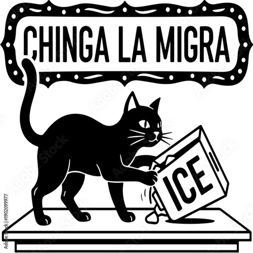Chinga La Migra Svg, Pro Immigration Png, Abolish ICE Funny Cat Political Svg, Human Rights Civil Rights Equality Png, Feminist Svg