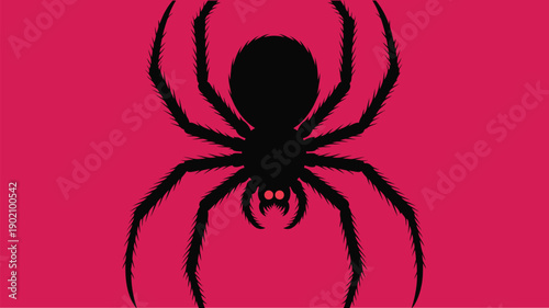 Black spider silhouette on pink background