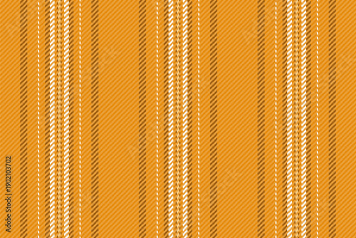 Interior background lines texture, teenage pattern textile fabric. Cloth vector stripe vertical seamless in orange and white colors.