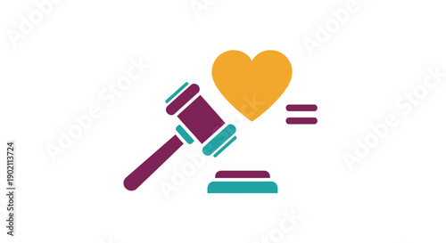 Gavel and Heart Symbolizing Justice and Love.
