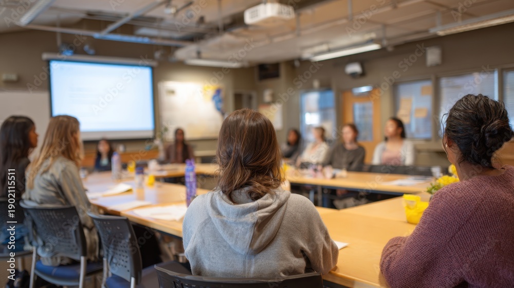 Obraz premium Collaborative business meeting in modern conference room setting