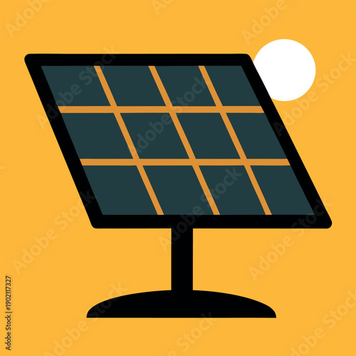 Solar-panel-silhouette-absorbing-sunlight 