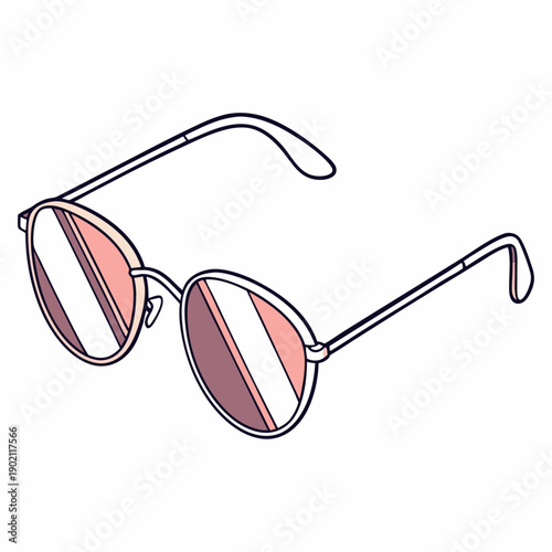 Summer sunglass with white background.