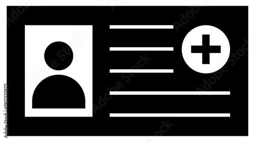 Solid Black Medical ID Icon