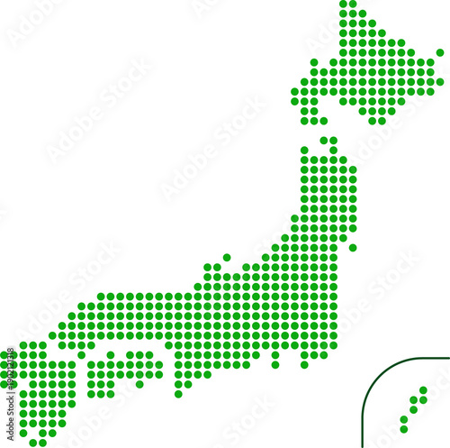 Naklejka 日本地図 ドット