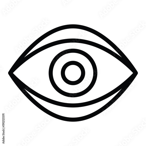 Eye, Visible View Vector Icon, User Interface Related Line Style Vector Icon.