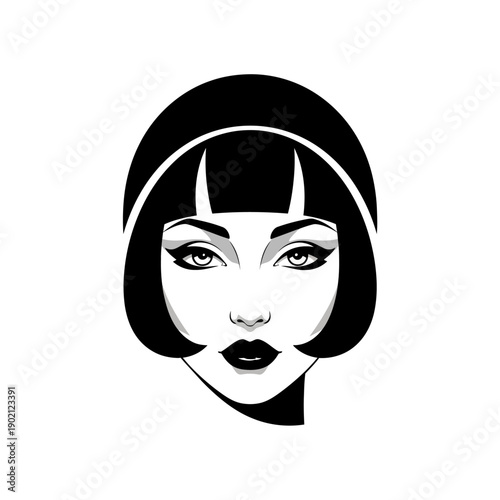 Woman with Bobbed Hair and Headband.