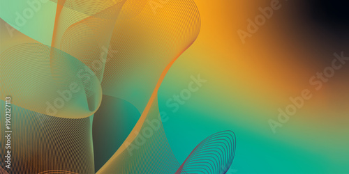 Gemini said

Abstract floral background with green leaves and orange swirling waves creates a vibrant summer sun illustration featuring yellow light lines and energy patterns for a decorative vector w