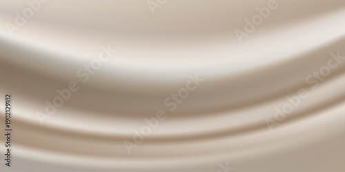 Smooth pearl wave texture in warm beige tones forming an abstract silk-like pattern ideal for elegant backgrounds and luxury cosmetic presentations. Vector illustration.