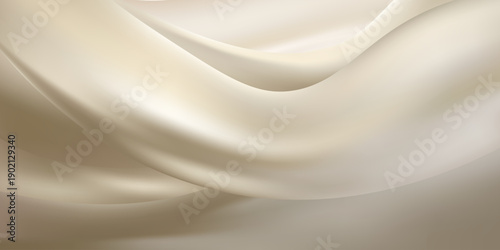 Beige silk waves create an abstract texture with warm gradient tones, perfect for elegant backgrounds with soft shadows and luxurious cream fabric flow. Vector illustration.