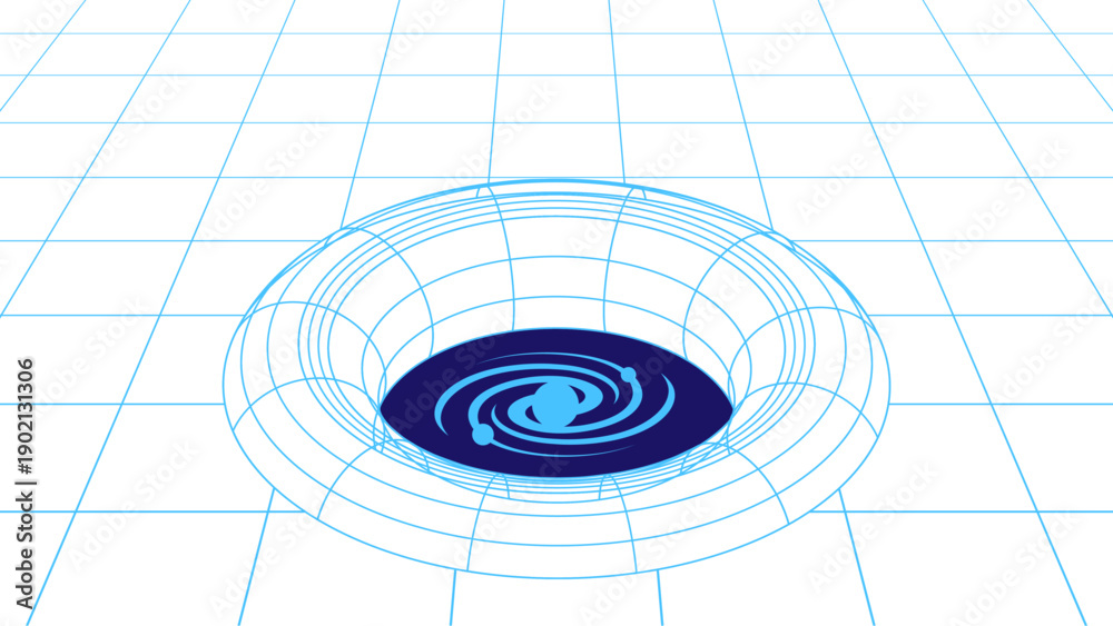 Φωτογραφία Futuristic 3D wireframe visualization of a black hole accretion disk with glowin