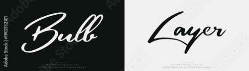 Bull Layer, Script luxury wedding alphabet letters font with tails. Typography elegant classic serif fonts and number decorative vintage retro concept for logo branding. vector illustration