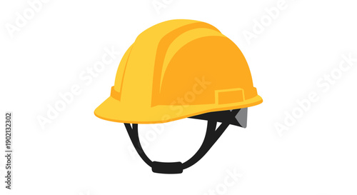 Yellow industrial safety helmet hard hat construction gear vector icon