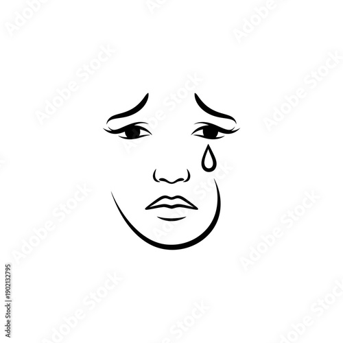 Woman Face Crying Tears Sadness Emotion.