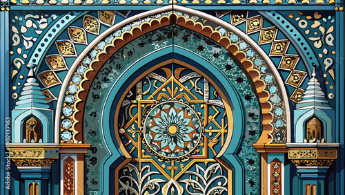 Very beautiful close-up of intricate tilework, metal designs, and plaster carvings in Fez, highlighting Morocco’s mastery of traditional Islamic architectural craftsmanship.