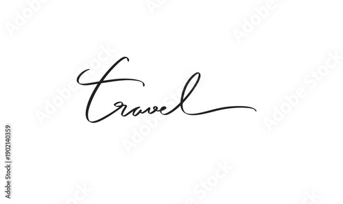 Travel text font calligraphy hand written lettering script black color object icon travel trip tourism vacation voyage trip holiday adventure pastcard print phrase emblem journey travel trip icon art