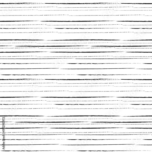 Seamless black hand drawn line texture on white background. Abstract grunge pattern with rough brush strokes for artistic backgrounds and design projects.