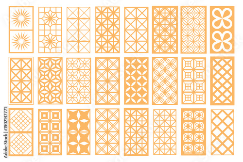 Laser Cut Decorative Panels with Traditional Japanese Kumiko Patterns for Interior Wall Art, Privacy Screens, Room Dividers, and Modern Architectural Decorative Accents