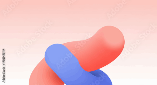 Intertwined abstract shapes in soft pink and blue hues, creating a fluid form