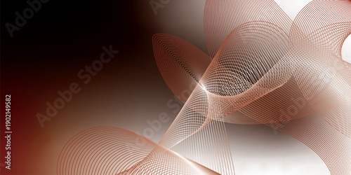 Abstract flowing wave background with smooth curved lines in warm brown and copper tones