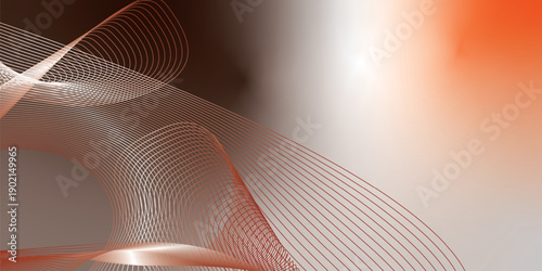 Abstract flowing wave background with smooth curved lines in warm brown and copper tones