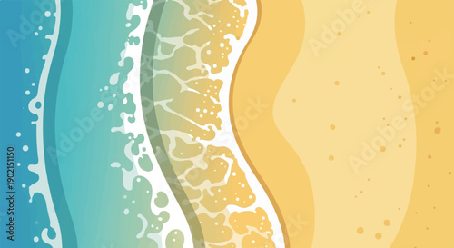 Gentle ocean waves lap onto a soft, sandy beach