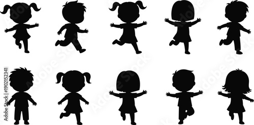 Black silhouettes of human figures showing growth stages and body weight progression from thin to obese isolated on white background for health vector