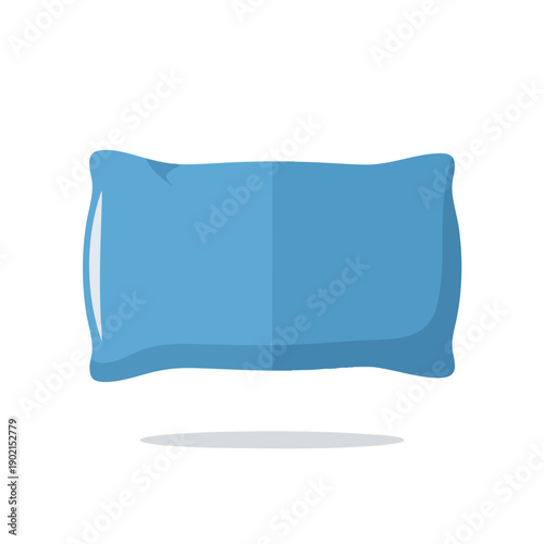 Blue Pillow on White Background