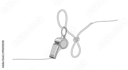 whistle on a cord, sports referee tool