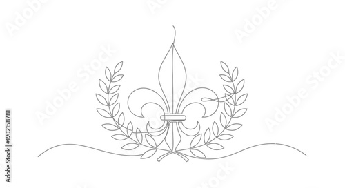 fleur de lis symbol with laurel wreath
