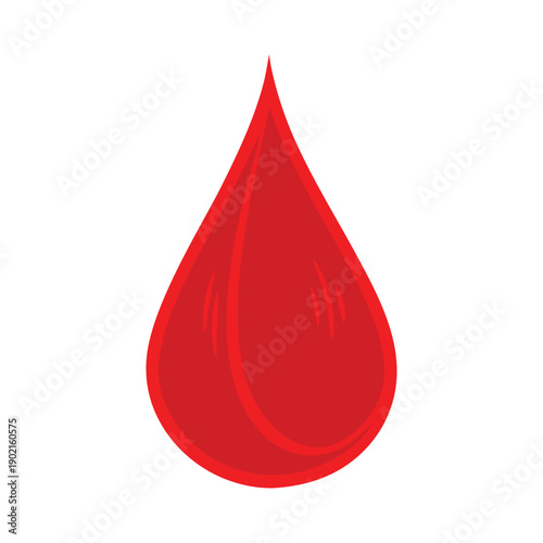 Red Blood Drop Vector Icon Medical Health and Donation Symbol