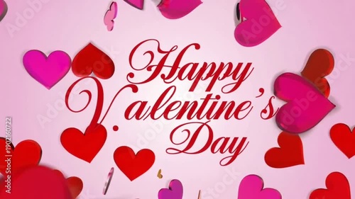 Happy valentines day text with hearts
