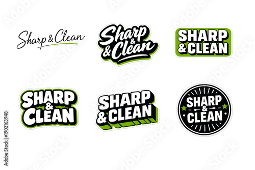 Versatile "sharp & clean" logo designs in black and green