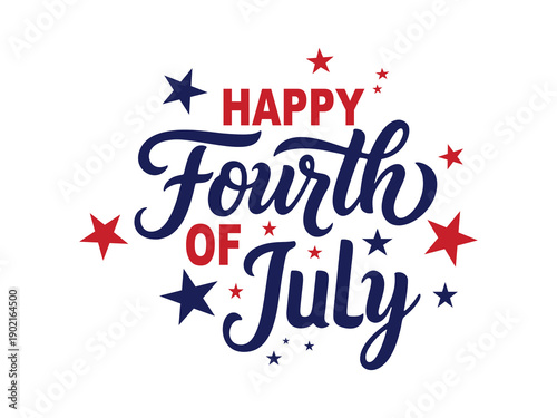 Happy 4th of July Banner Stock Illustration