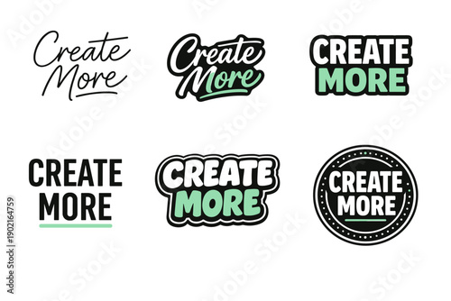 Create more text designs in various typography styles and colors