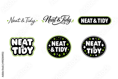 Neat & tidy logo designs with black and green variations