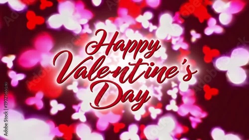 Happy valentine's day text with hearts on background
